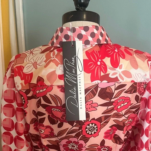 Floral Long Sleeve Dress - Red and Pink - Picture 5 of 5